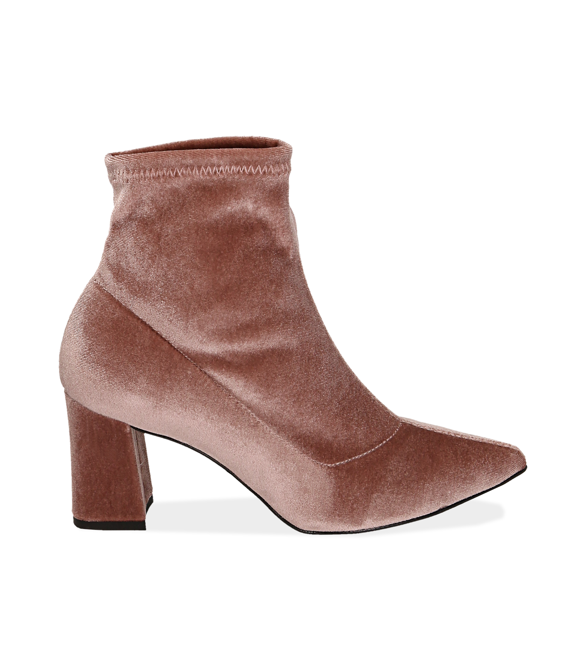Ankle boots nude in velluto 