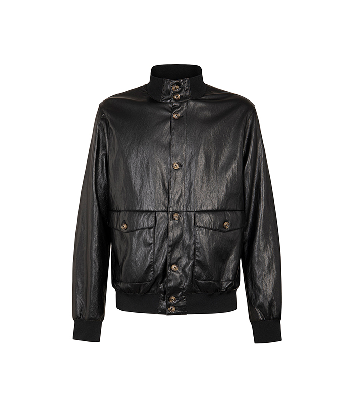 Giubbino nero con dettagli dorati