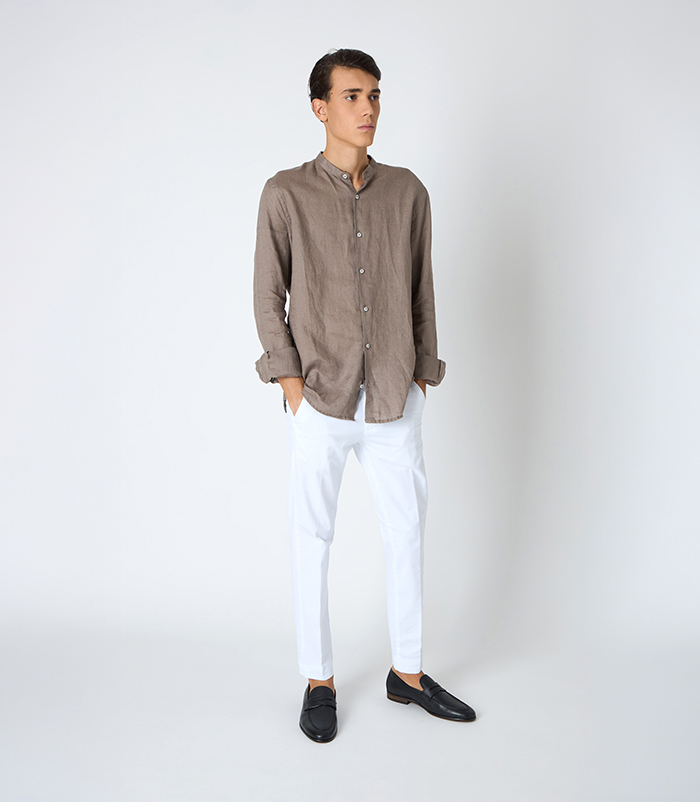 Pantalone  da uomo in cotone bianco classico