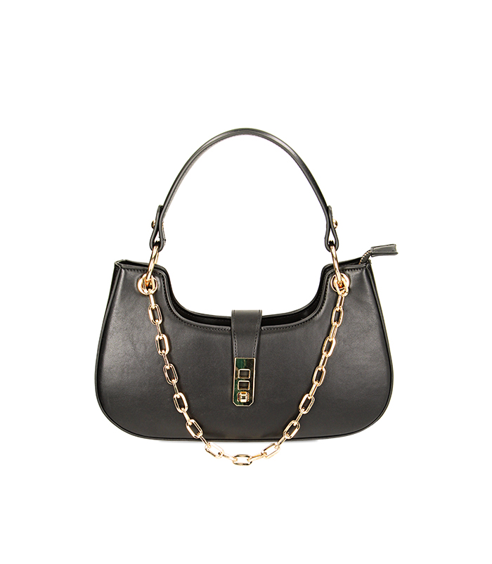 Borsa piccola nera con catena