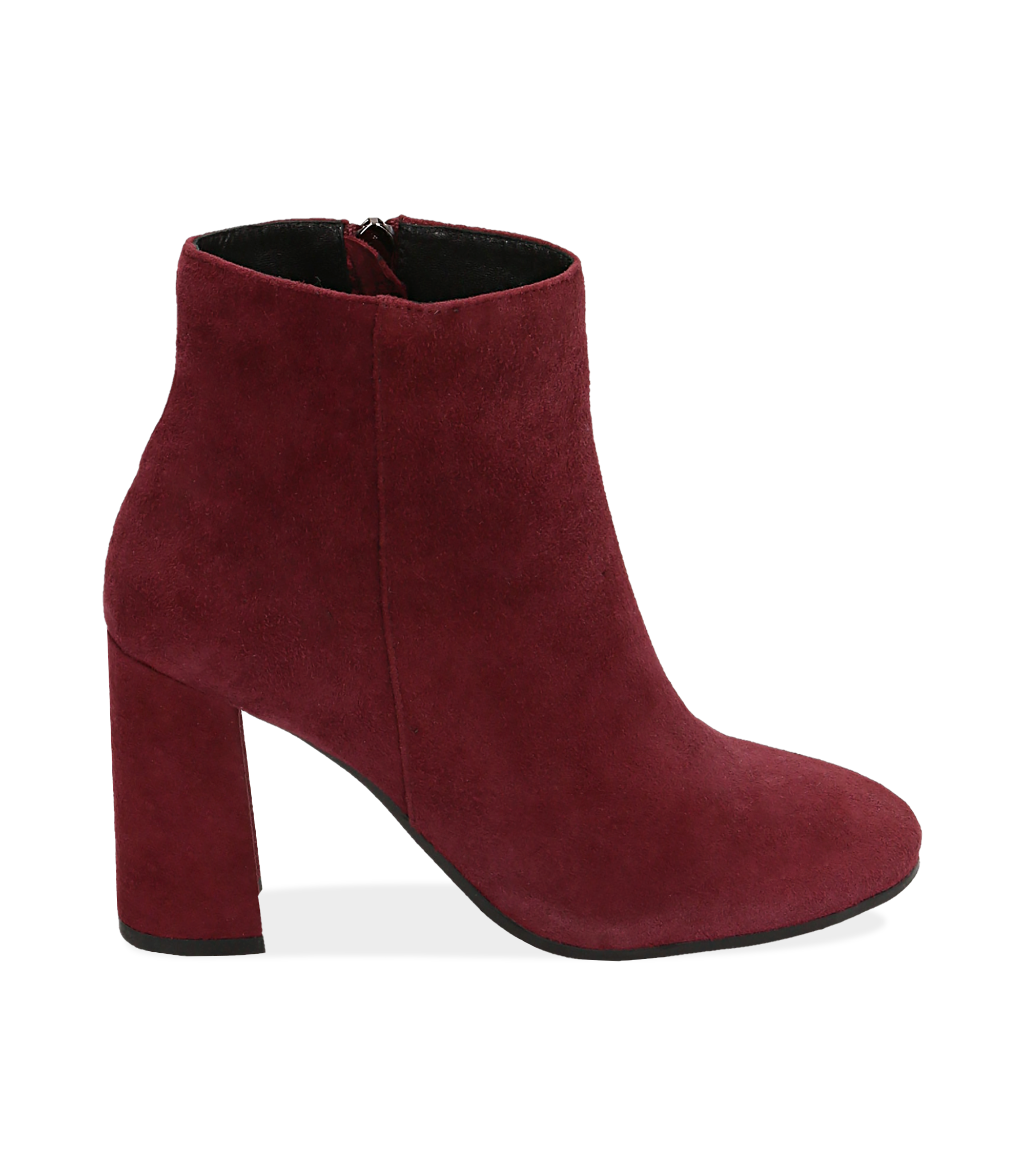 Ankle boots bordeaux in camoscio