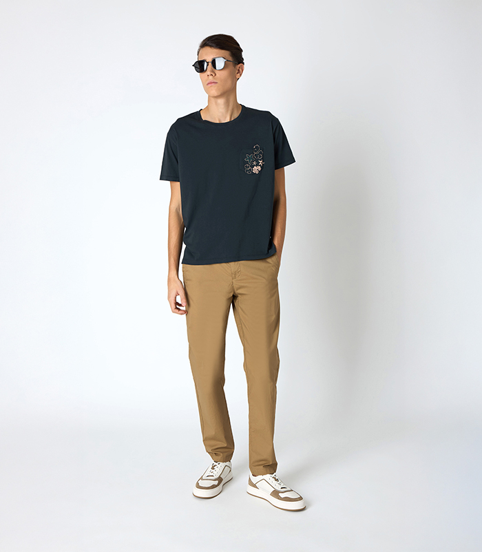 Pantalone da uomo vestibilità over taupe
