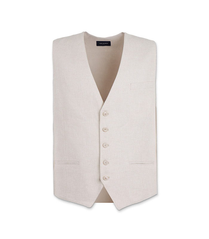 Gilet da uomo di lino panna