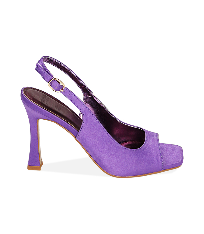 Décolleté Slingback Open Toe Viola, tacco 9,5 cm