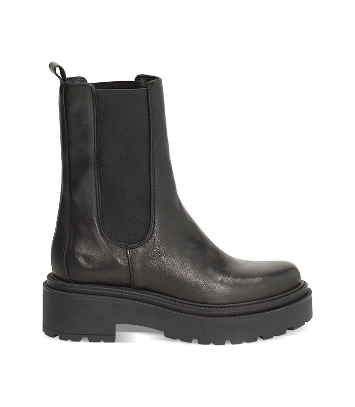 Beatles neri in vera pelle basic