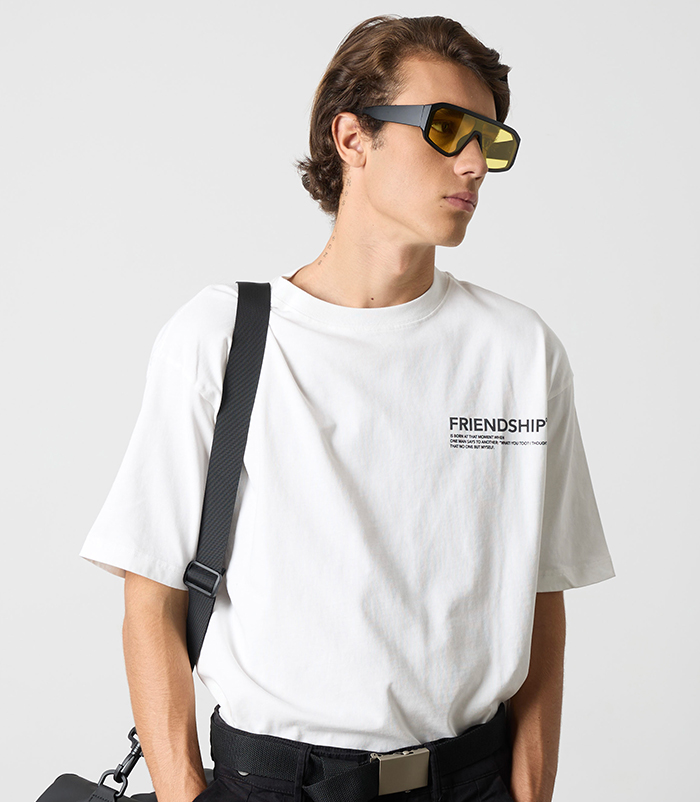 T-shirt da uomo in cotone bianco