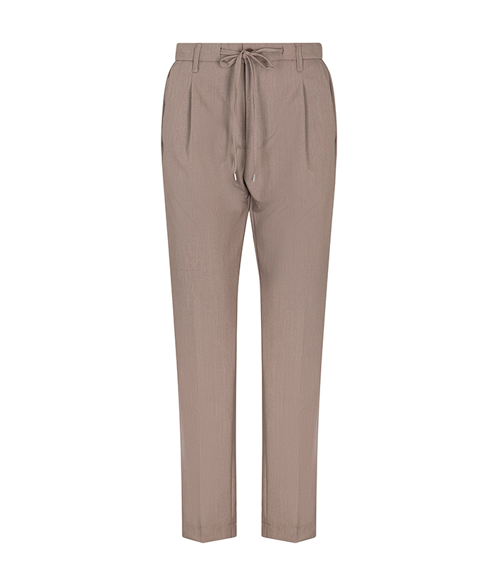 Pantalone taupe con cintura elasticizzata