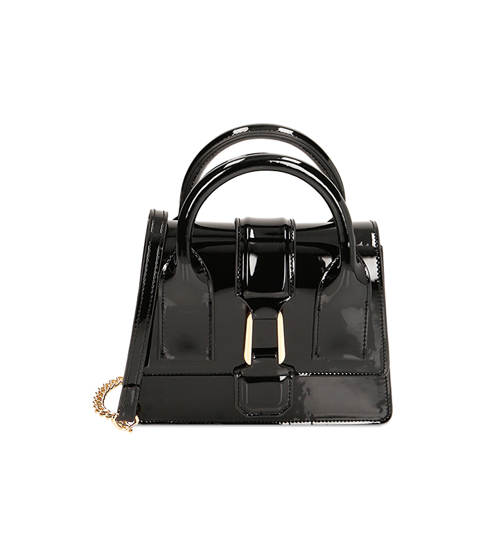 Mini bag nera in vernice