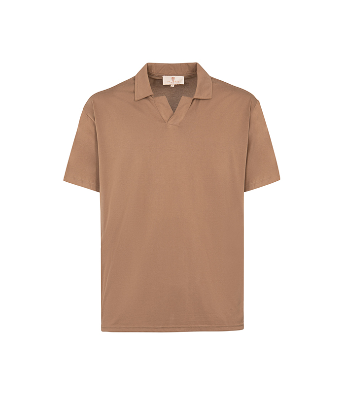 Polo nocciola vestibilit&agrave; rilassata