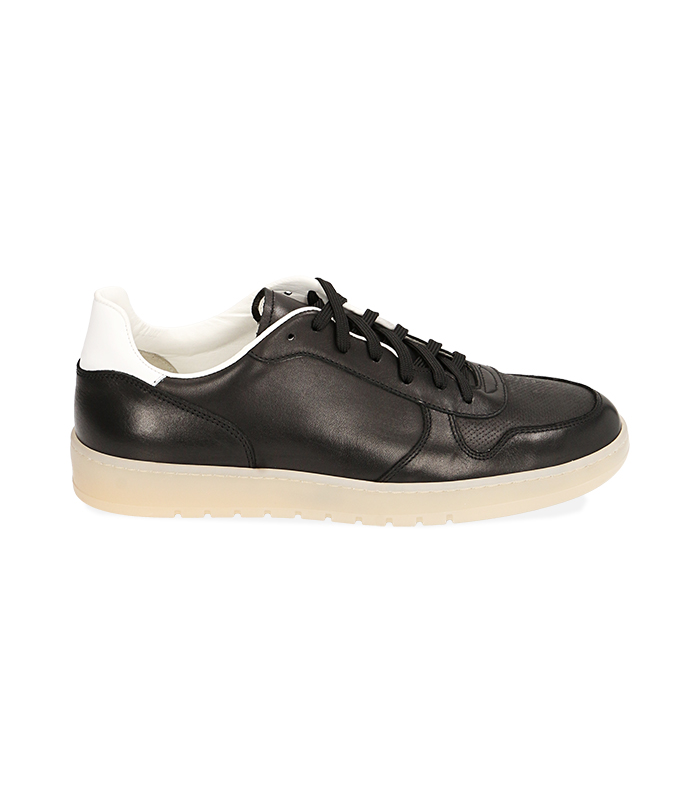 Sneakers nero/bianco in pelle