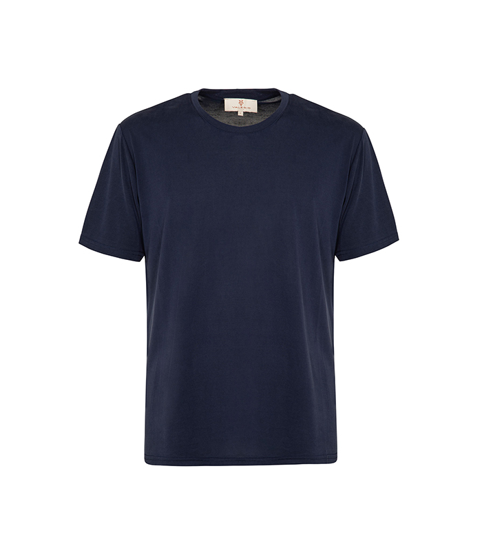 T-shirt blu con design minimalista