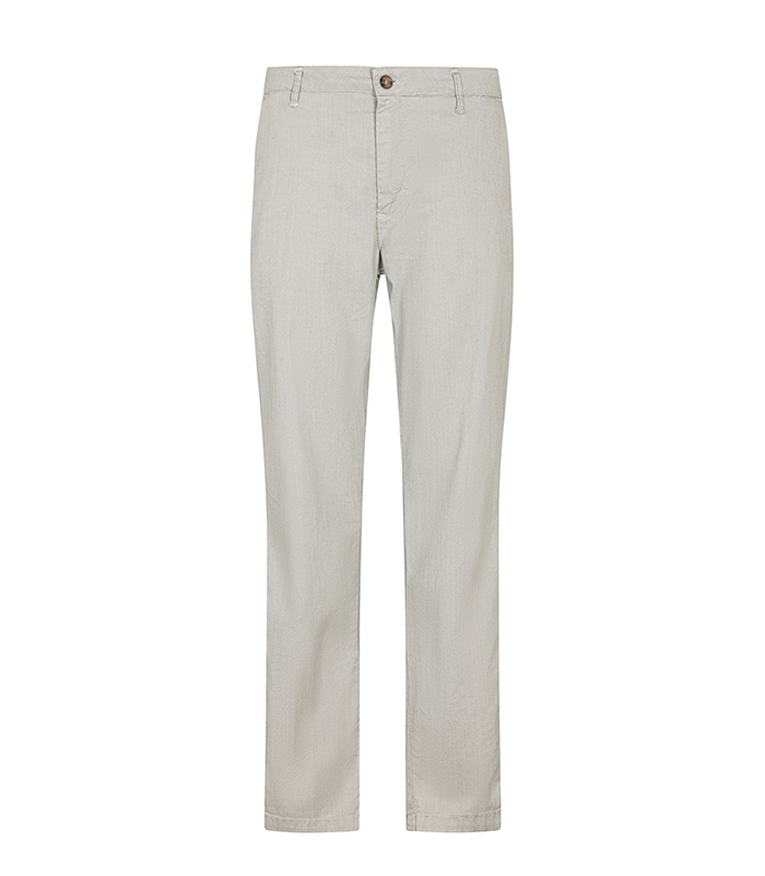 Pantalone beige con chiusura a zip