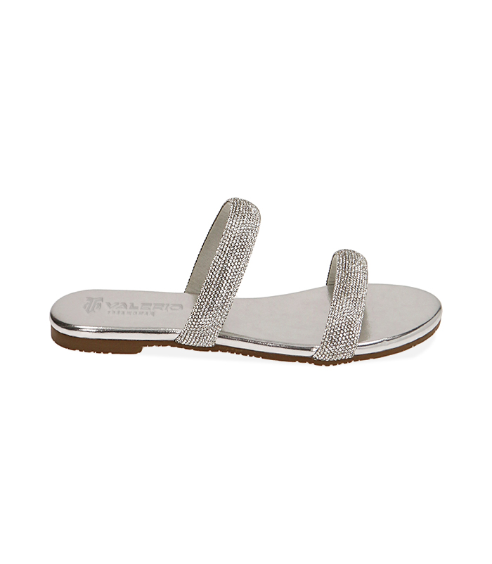 Ciabatte argento con strass