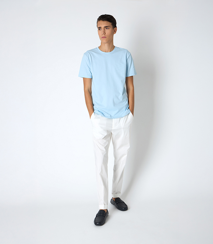 Pantalone da uomo con pinces bianco