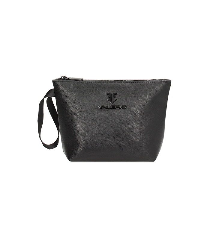 Trousse nera con profili tono su tono