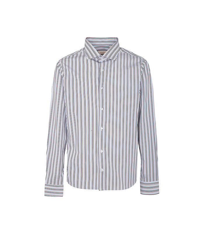 Camicia Ml Beige-multicolor Righe Sottili