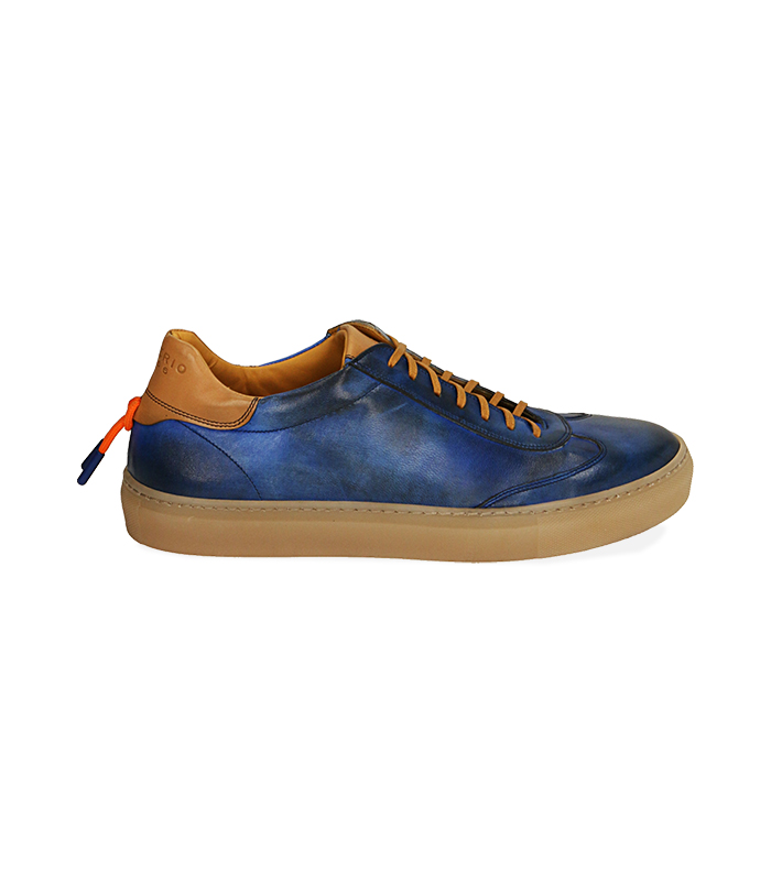 Sneakers blu cobalto in pelle