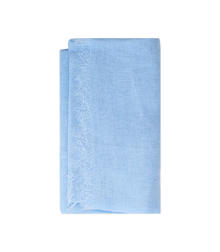 Pashmina celeste con frange leggere
