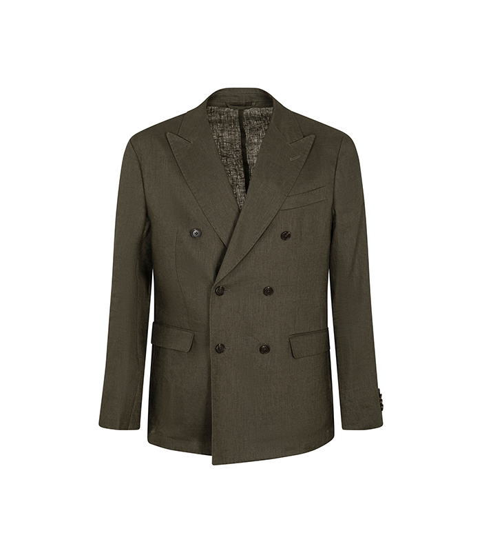 Completo giacca militare in lino