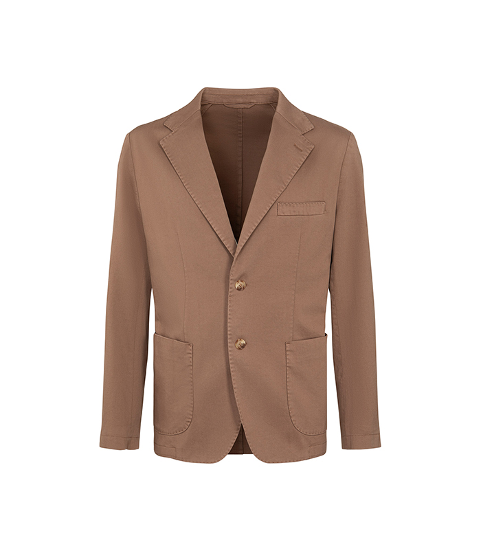 Giacca marrone con bottoni in legno