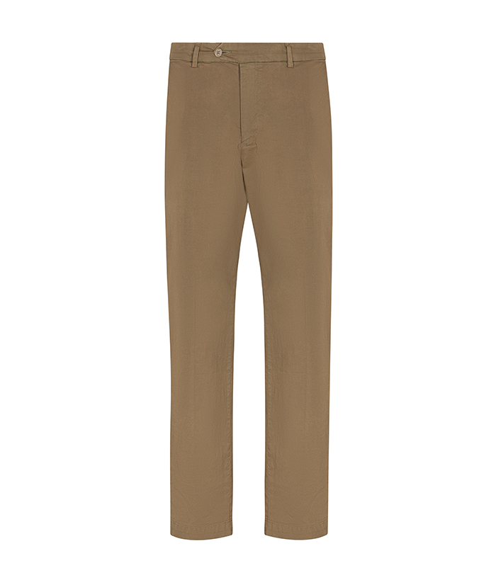 Pantaloni taupe con chiusura classica