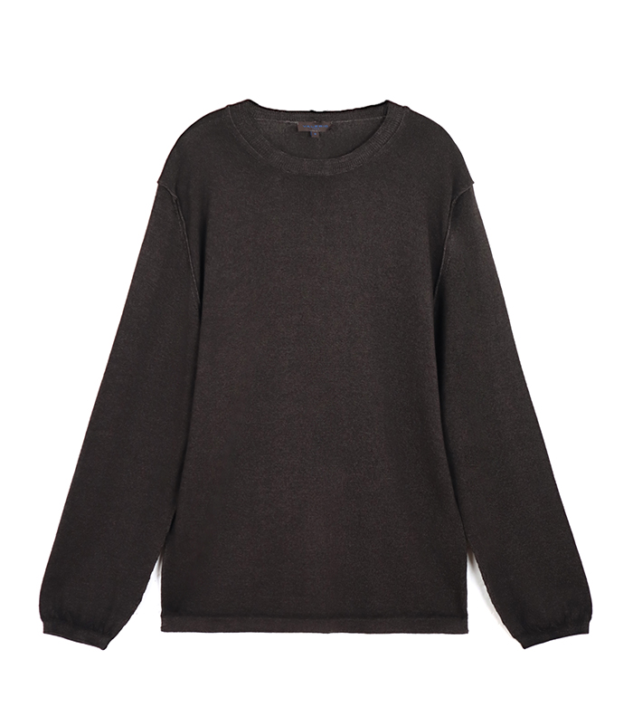 Maglione marrone da uomo in tessuto