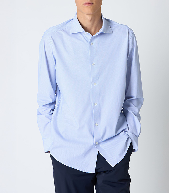 Camicia uomo bianca-azzurro