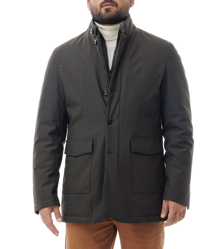 Piumino corto da uomo verde