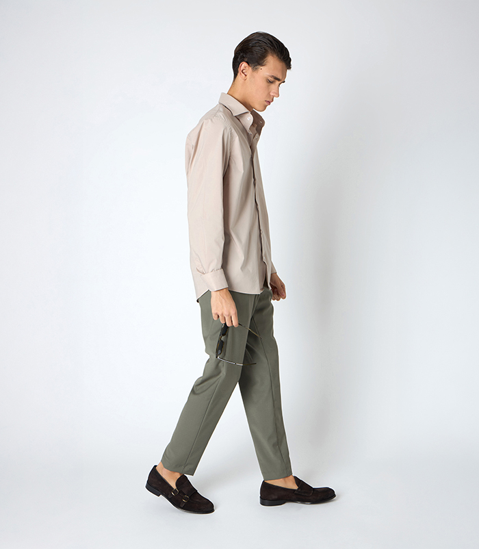 Camicia uomo beige