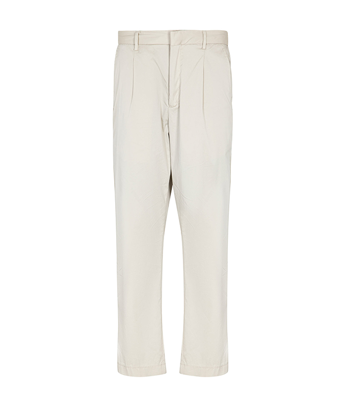 Pantaloni beige con piega frontale