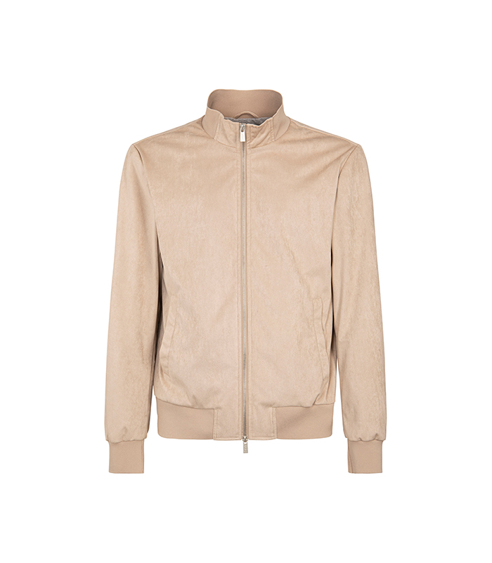 Giubbino taupe con colletto alla coreana