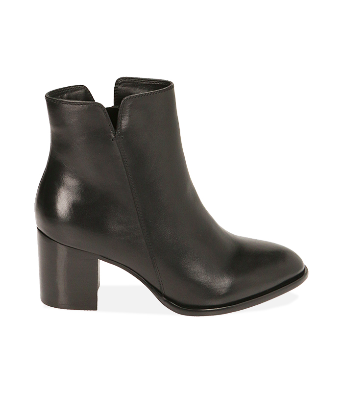 Ankle boots in pelle, tacco 6,5 cm 