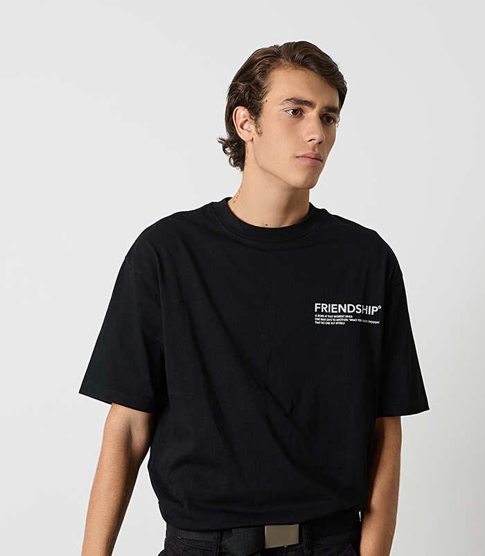 T-shirt da uomo in cotone nero