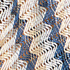 Poncho corto da donna blu-beige, 