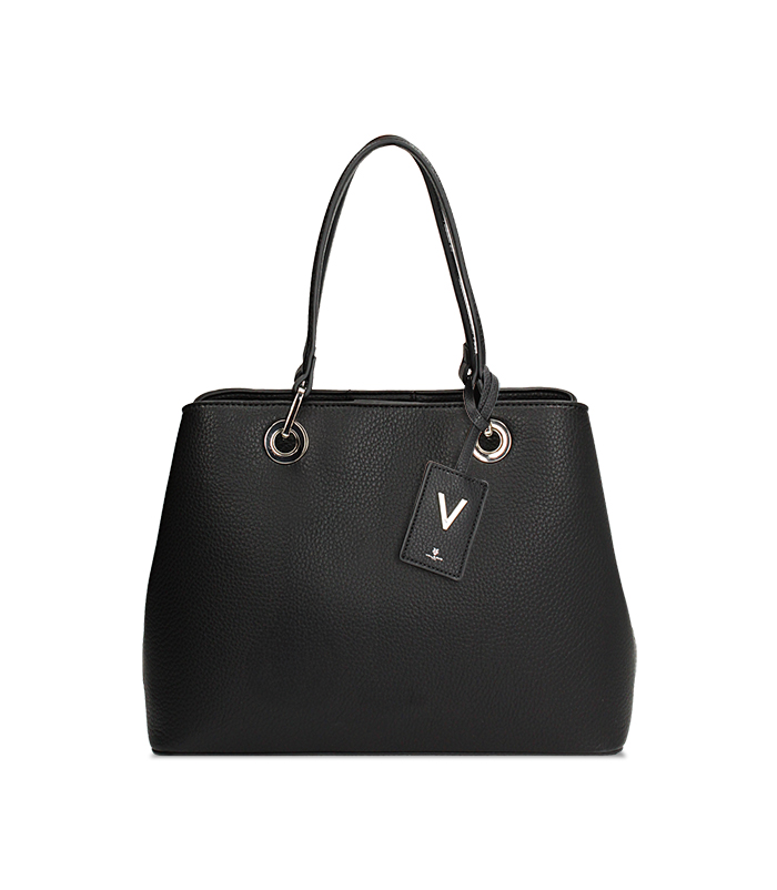 Borsa a mano nera con dettagli eleganti