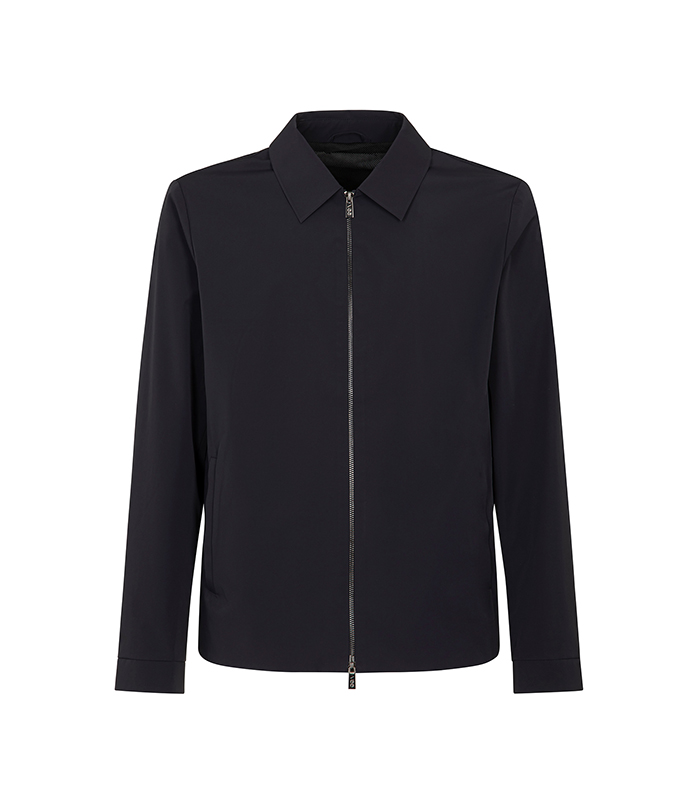 Giubbino blu navy con zip nascosta