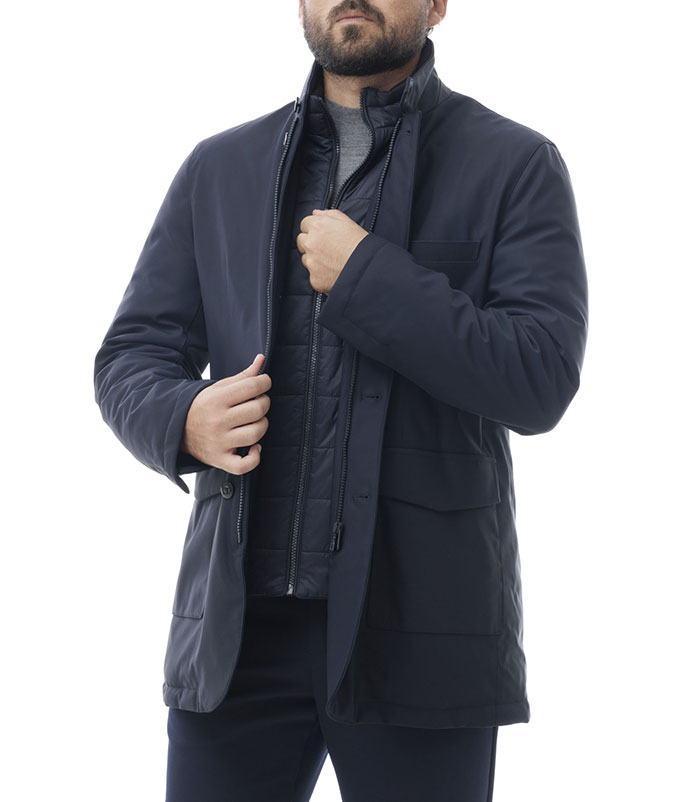 Piumino corto da uomo blu