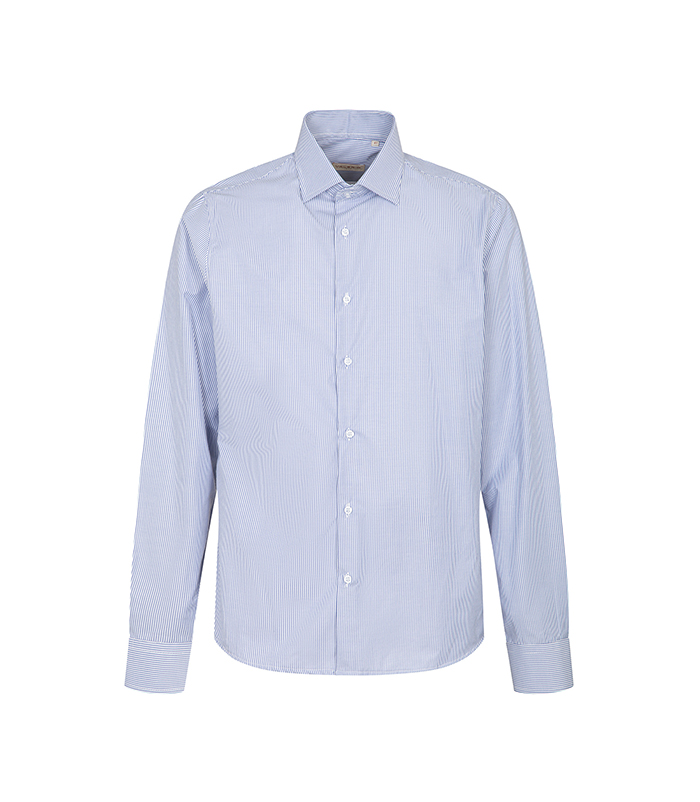 Camicia Celeste Con Righe Verticali