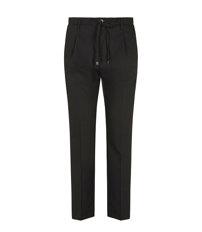 Pantaloni neri con cordoncino in vita