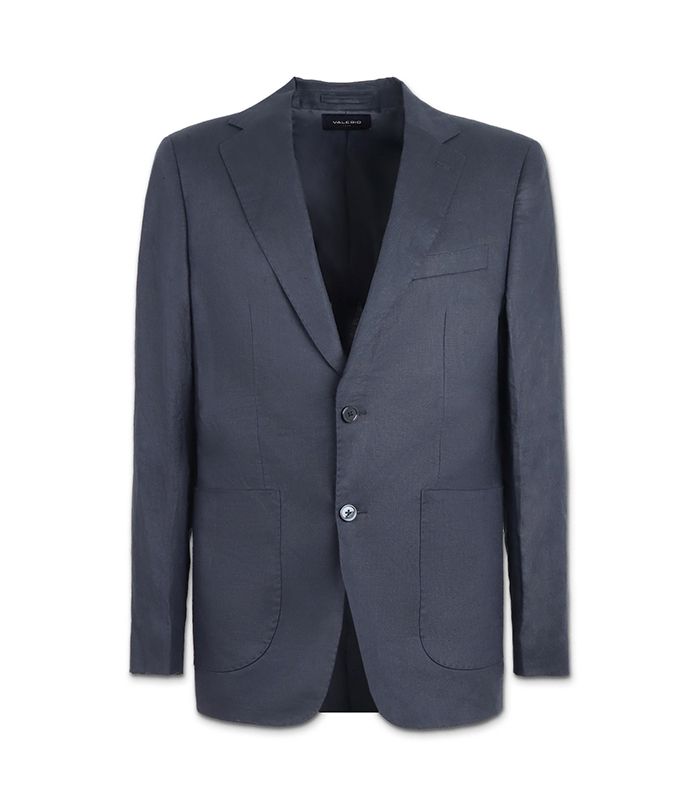 Giacca da uomo in lino blu elegante